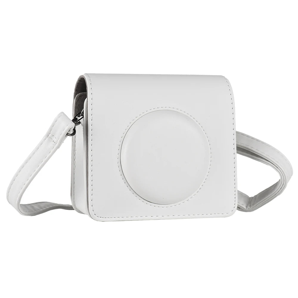 Portable Instant Camera Bag Case Retro PU Leather Carrying Zpaxo WHITE
