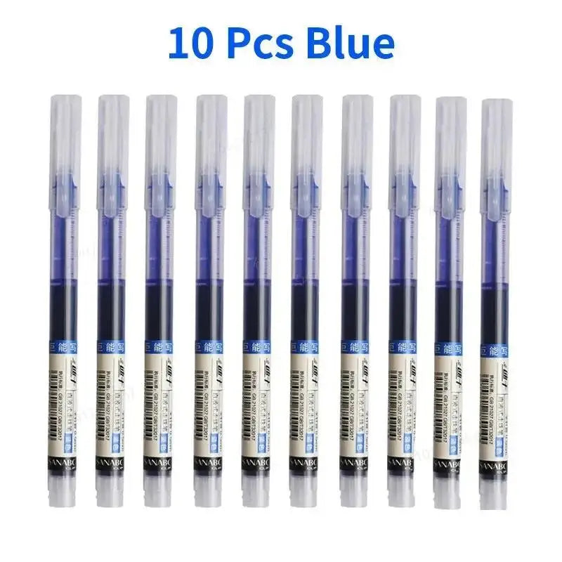 Gel Pens Office School Exam Sign Ballpoint Pen Blue Red Black Ink Zpaxo 10pcs Blue