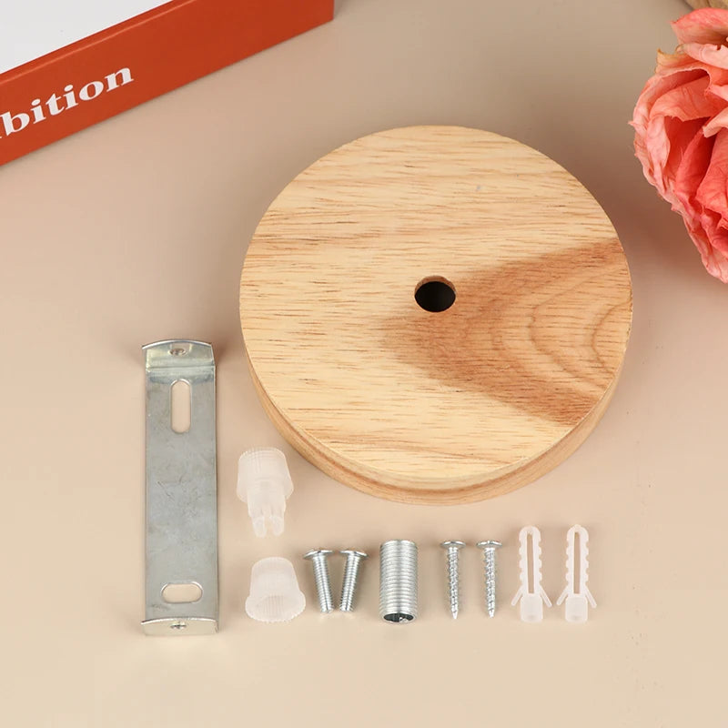 10/12cm Wood Lamp Base Modern Ceiling Plate Wooden Ceiling Holder Pendant Lamp Fitting Chandelier Base DIY Lighting Accessories Zpaxo A2 10cm