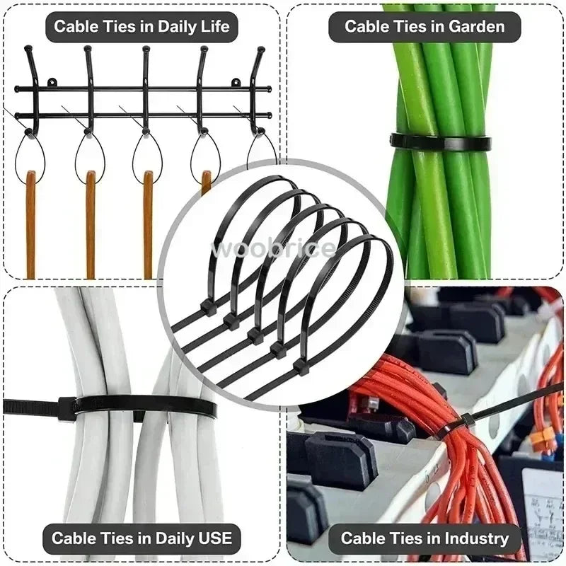 Plastic Clamping Collar Cable Tie Clamping Scratch Cable Attache Cable Velcro Self Locking Nylon Cables Ties Fastening Zpaxo