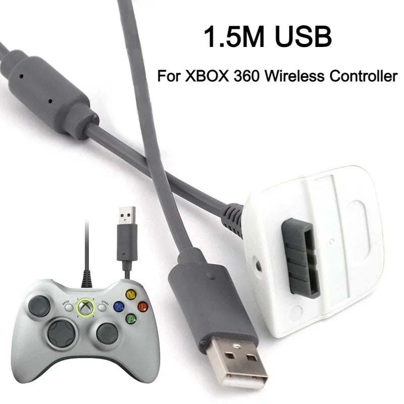1 5M Games USB Play Charging Charger Cable Cord XBOX 360 Wireless Zpaxo