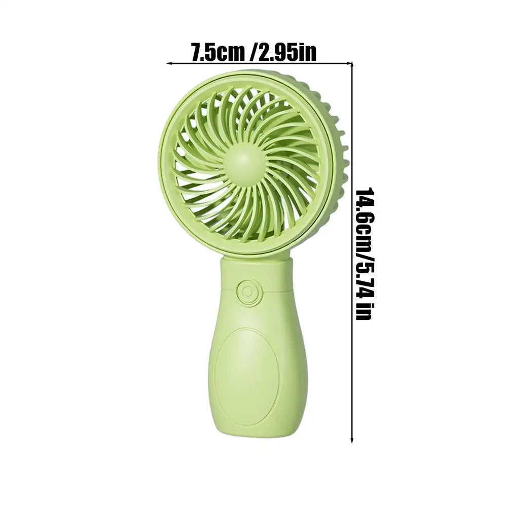 Mini Fan Handheld Low Noise 3 Speed Adjustable Cooler Portable Small Zpaxo Green