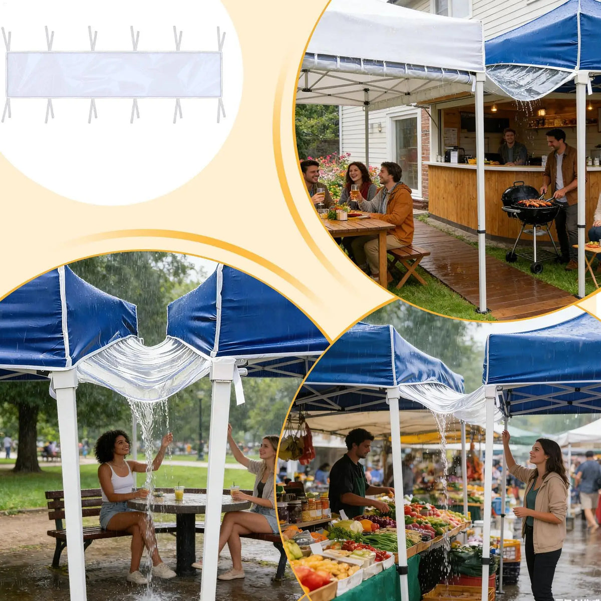 Rain Gutter Canopy Tent Detachable Transparent Instant Accessory Zpaxo