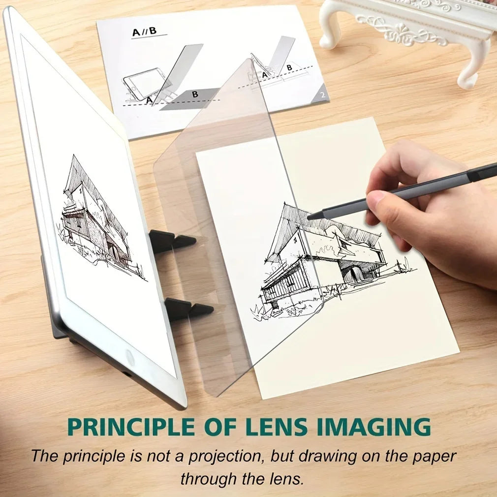 Optical Clear Drawing Board Portable Tracing Image Draw Projector - Black Zpaxo