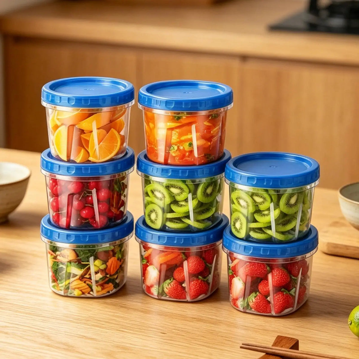 Freezer Containers Airtight Lids Stackable Round Food Storage Zpaxo