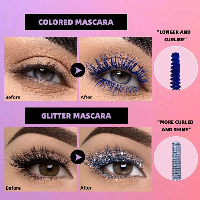 1 Shiny Mascara Light Texture Smooth Application Lasting Luster Zpaxo