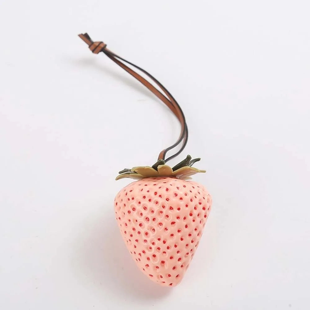 Funny Waterproof Strawberry Key Ring Elegant Alloy Versatile Bag Zpaxo Pink