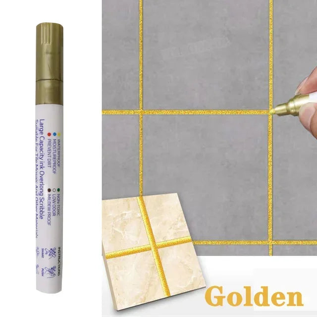 Waterproof Tile Marker Grout Pen Wall Seam Floor Bathroom Kitchen Zpaxo Golden