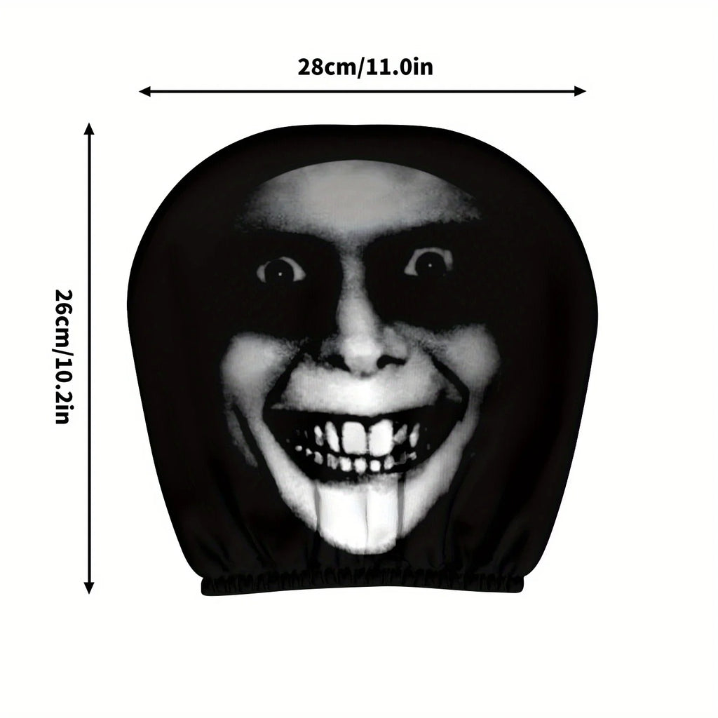 Horror Theme Printed Pattern Car Headrest Protective Cover Zpaxo