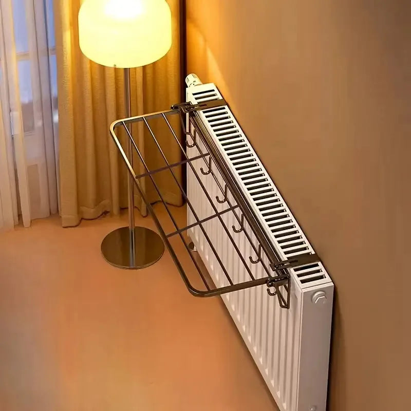 Heavy-duty Wall-mounted Radiator Rack Pull-out Clothes Drying Shelves Zpaxo