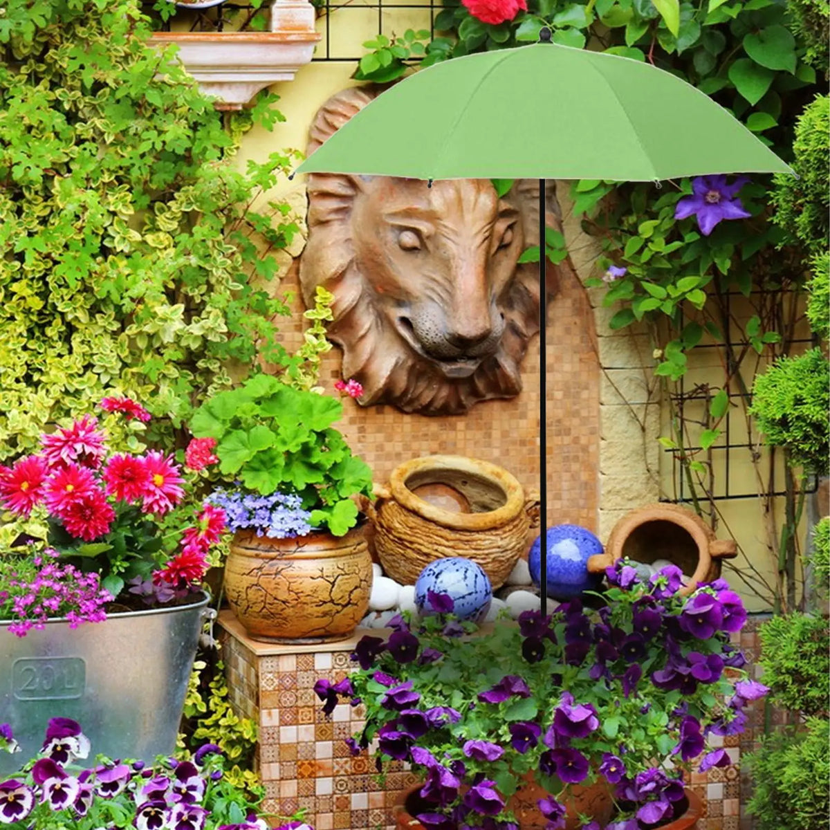 Shade Plants Double-layer Large Rainproof Stake Plant Umbrella Yard Zpaxo