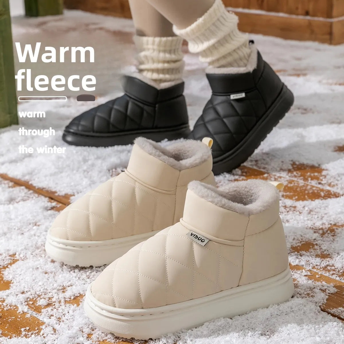 Winter Outdoor Snow Boots Women's Waterproof Slip-resistant Design Zpaxo