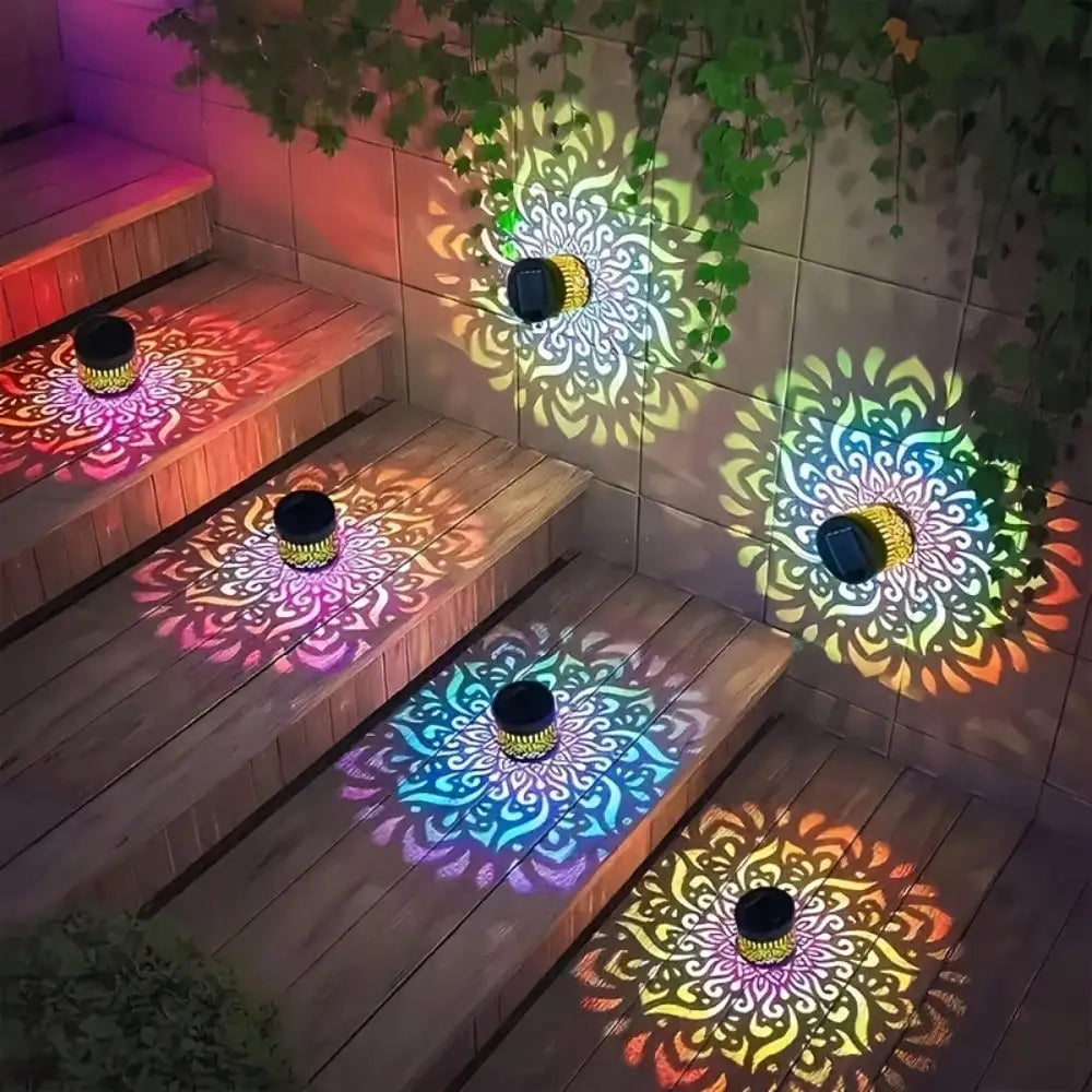 Gradient-color Mandala Lamp Solar-powered Garden Decorative Light Zpaxo