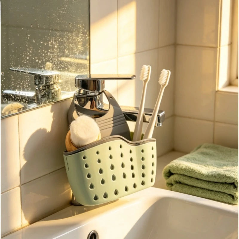 Adjustable Press Button Sink Draining Hanging Basket Kitchen Storage Zpaxo