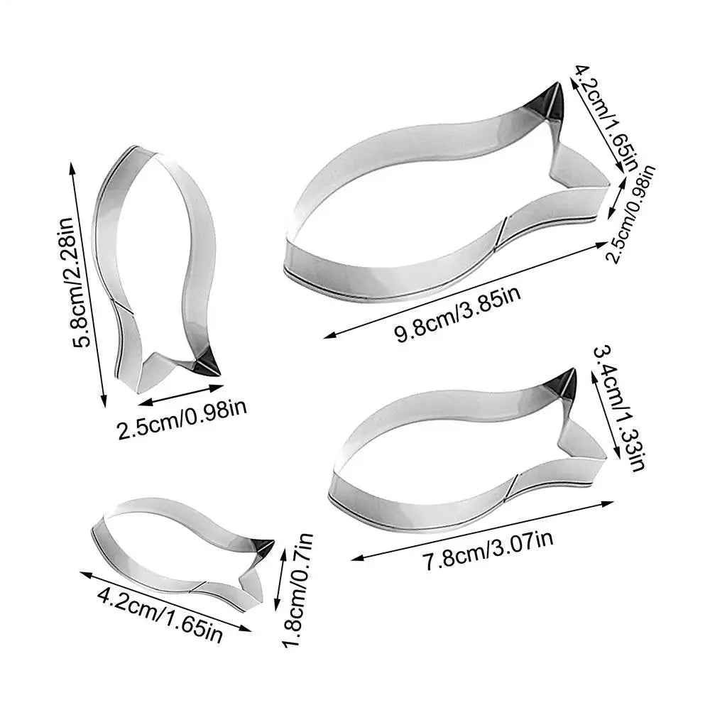 Stainless Steel Cartoon Fish Cookie Cutter Aquatic Animal Molds Cake Zpaxo B