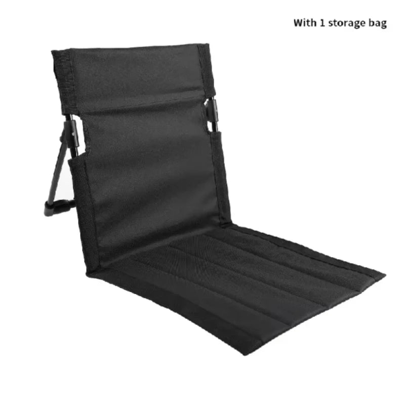 Outdoor Camping Backrest Chair Lightweight Foldable Park Leisure Zpaxo black