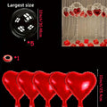 Transparent Bubble Red Heart Balloon Bundle Wedding Valentine's Heavy Zpaxo red-5pcs 10-18inch