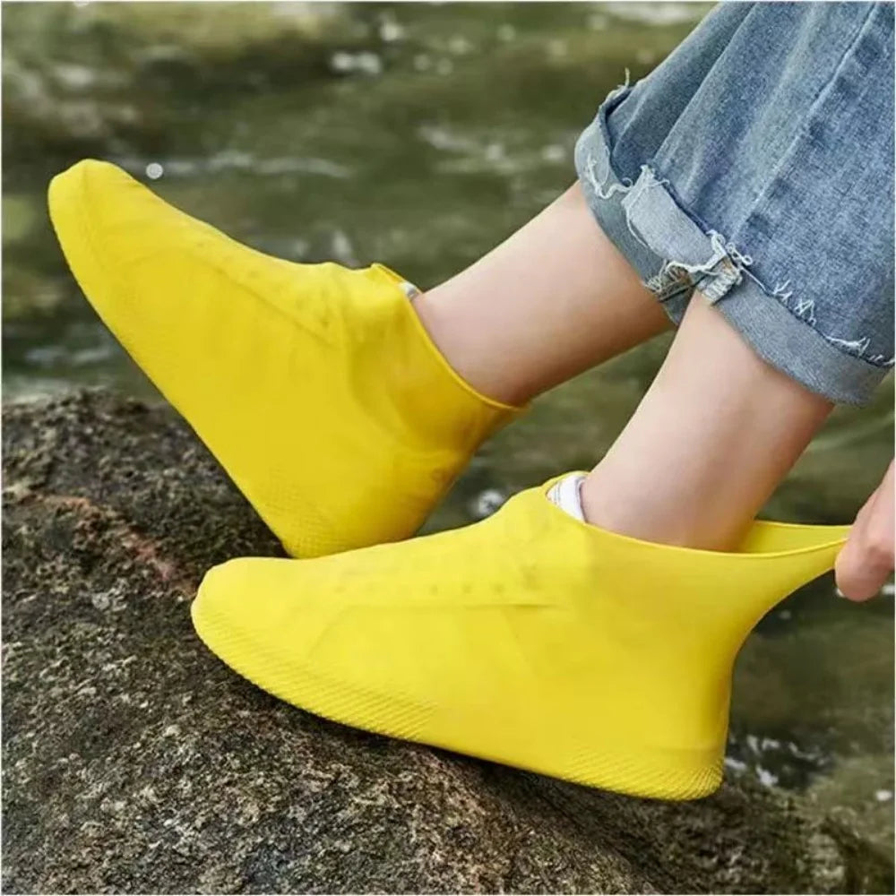 2PCS Silicone Shoe Covers, Durable, Waterproof, Anti-Slip, Foldable and Reusable, Suitable for Outdoor Travel in Rainy and Snowy Zpaxo YELLOW S(28-34)