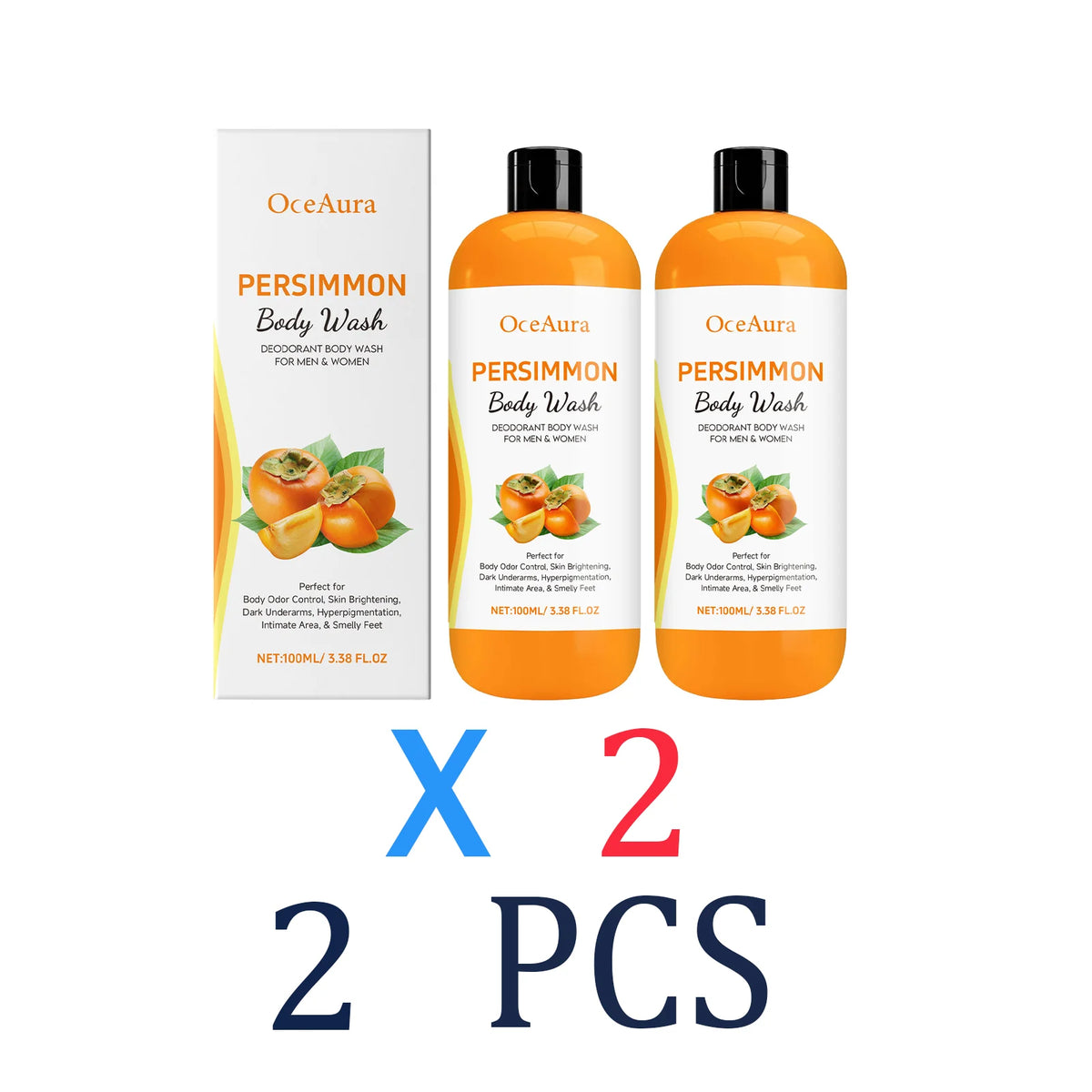 100ml Persimmon Body Wash Rosemary Lavender Dry Skin Remedy Moisturizing Without Greasiness Unisex Refreshing Texture Shower Gel Zpaxo 2 Pcs Moisturizing