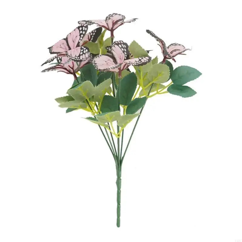 Durable Plastic Butterfly Artificial Flower With Realistic Texture Multiple Color Office Decors For Year Decorative Displays Zpaxo Pink CN