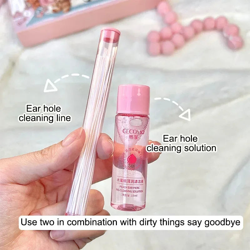 Ear Hole Cleaning Solution Safe Health Peach Flavor Inflamed Blockage Zpaxo