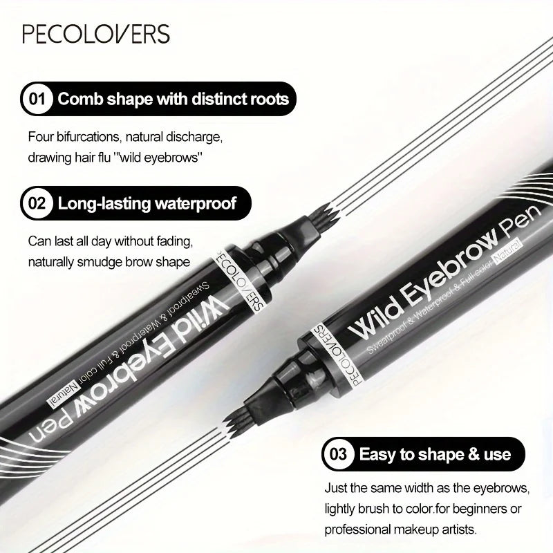 6 Colors Eyebrow Pen Waterproof 4 Split Tip Eyebrows Tattoo Liquid Zpaxo