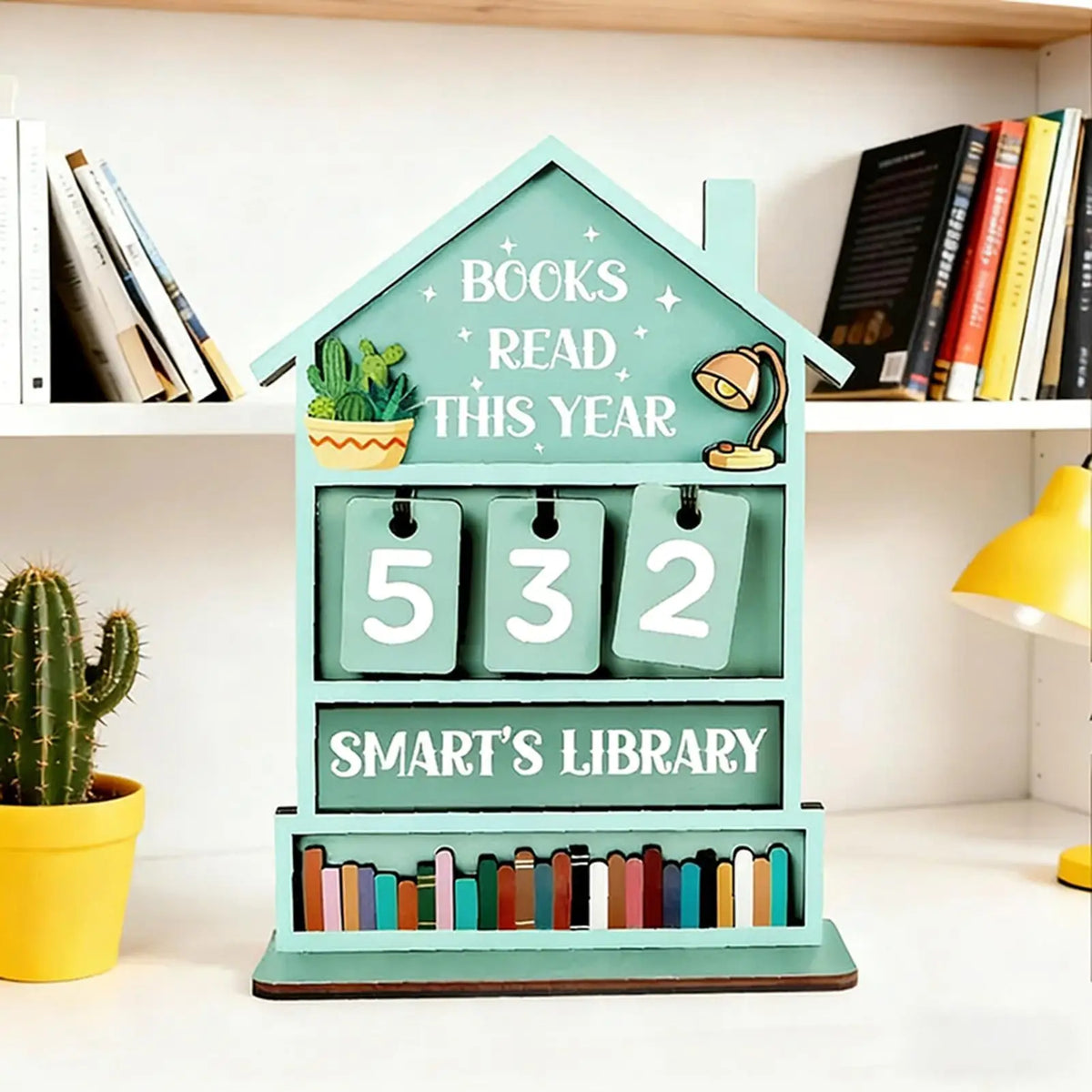 Wooden Books Read Tracker Manual Reading Progress Display Book Zpaxo