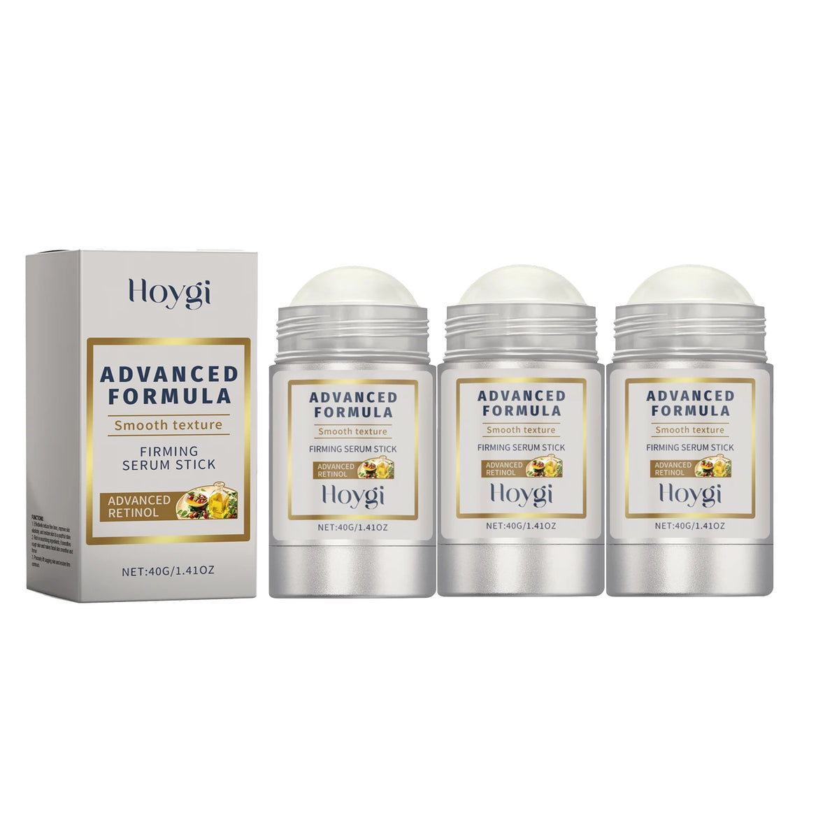 HOYGI 40g Peptide Firming Stick Hyaluronic Acid Camellia Solid Serum Hydrating Face Neck Non Retinoid Formula for Sensitive Skin Zpaxo 3PC