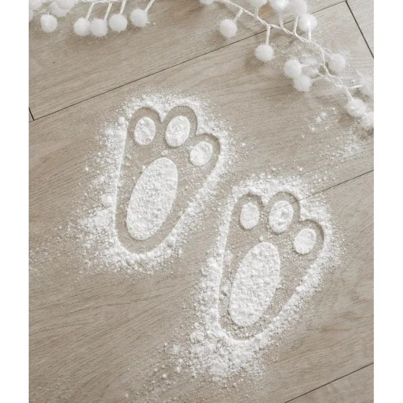 Reusable Bunny Paw Print Stencils Easter Footprint Plaques Egg Hunts Zpaxo