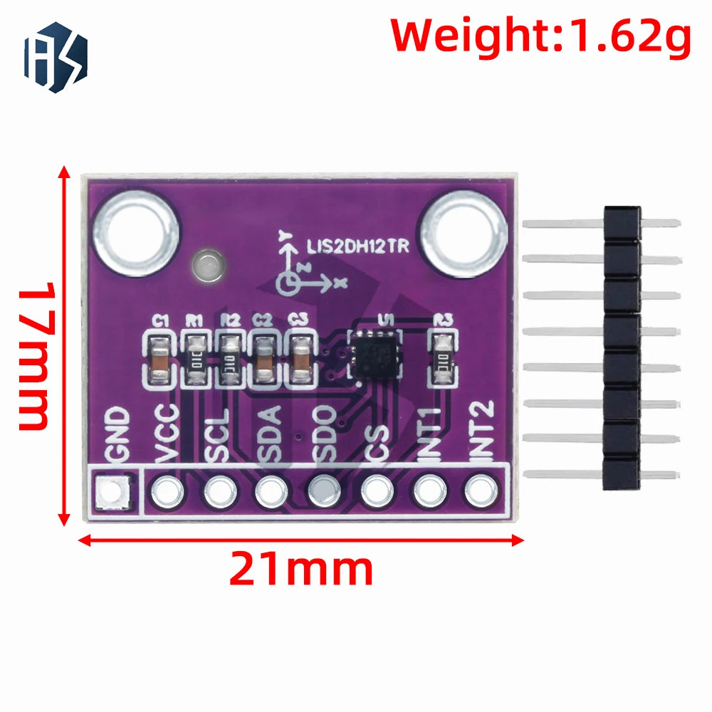 LIS2DH12TR Triaxial Accelerometer Module, ADXL345 Alternative Sensor Board Zpaxo
