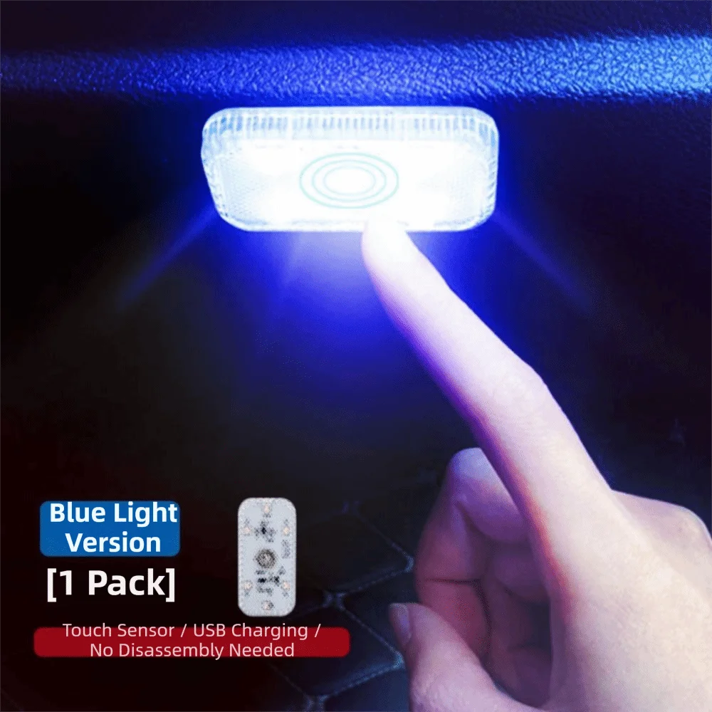 Mini LED Touch Light Car Interior Control Lighting Rechargeable Zpaxo