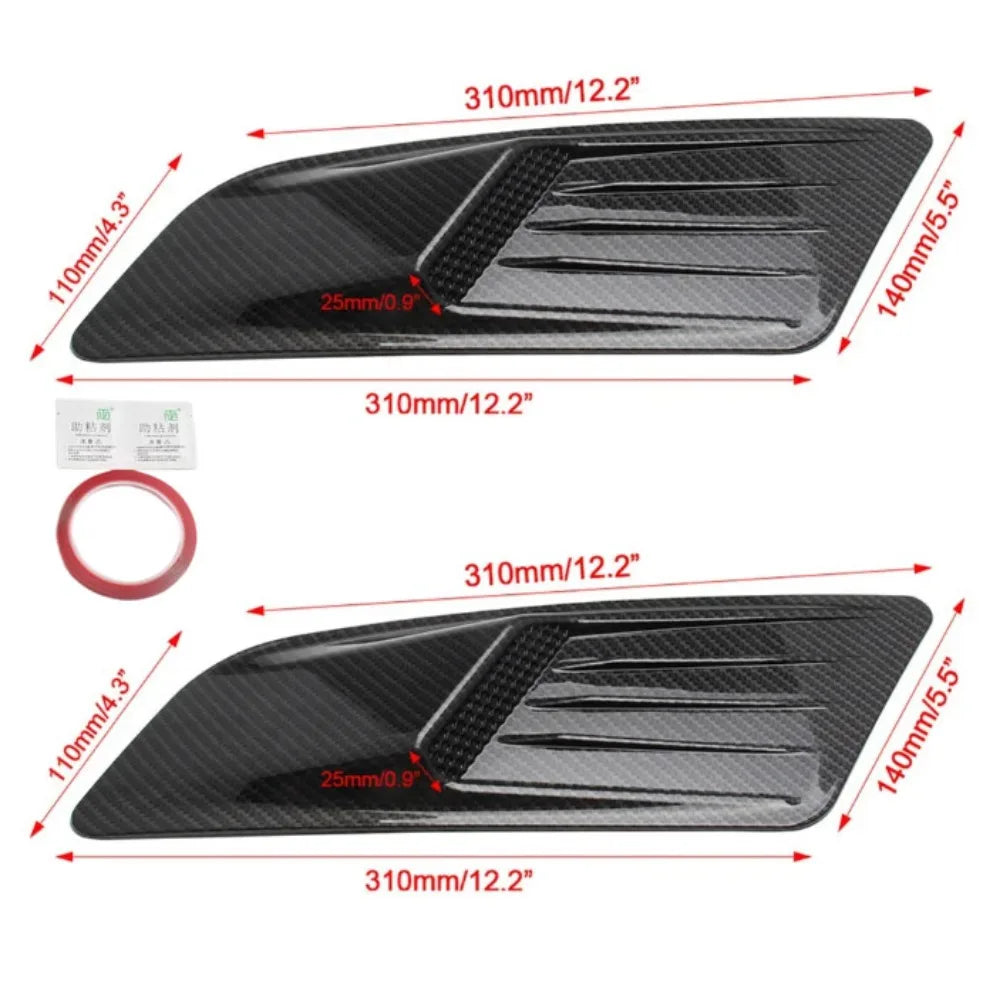 Accessory False Air Outlet Exterior Universal Hood Retrofit Design Zpaxo Carbon Black
