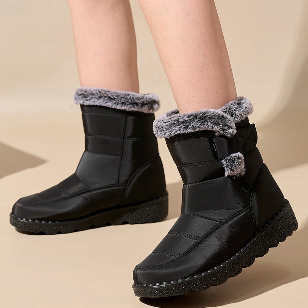 Winter Women Boots Waterproof Snow Casual Platform Ankel Warm Fur Zpaxo