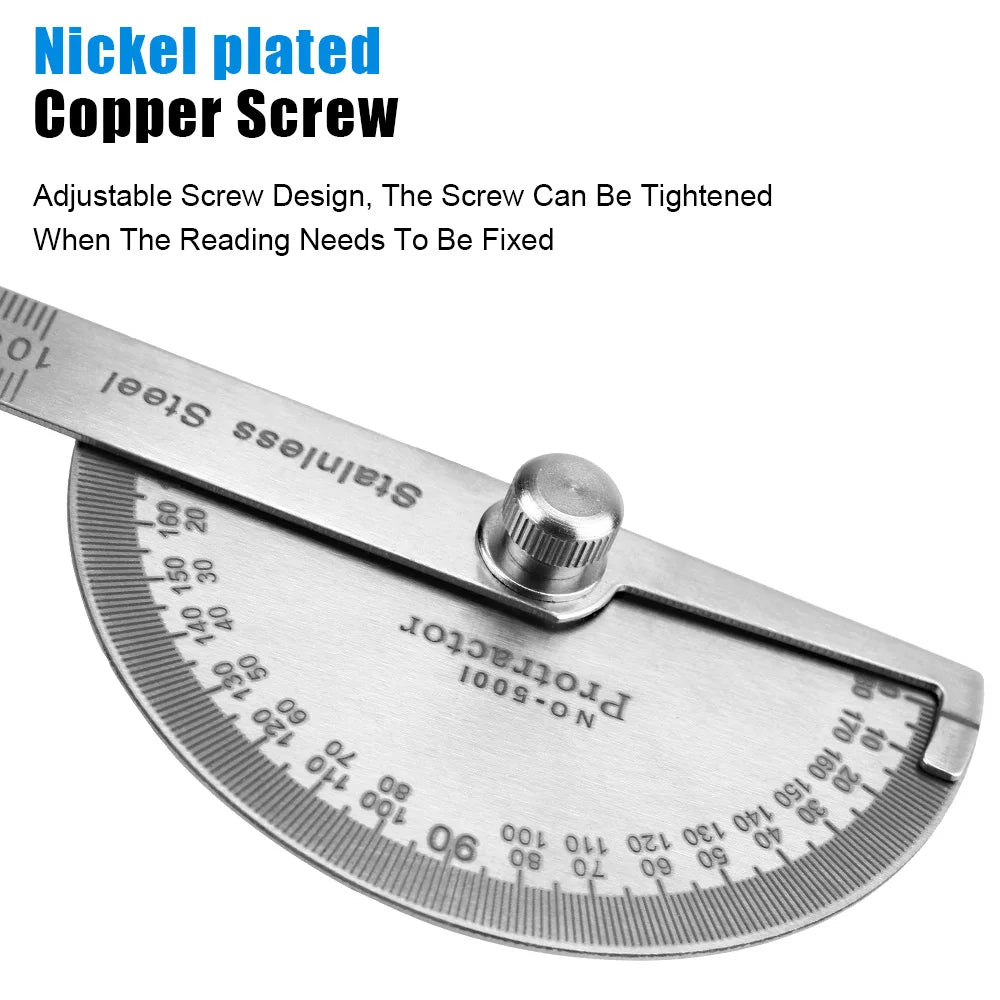 Metal Angle Finder 180 Degree Protractor Stainless Steel Woodworking Zpaxo
