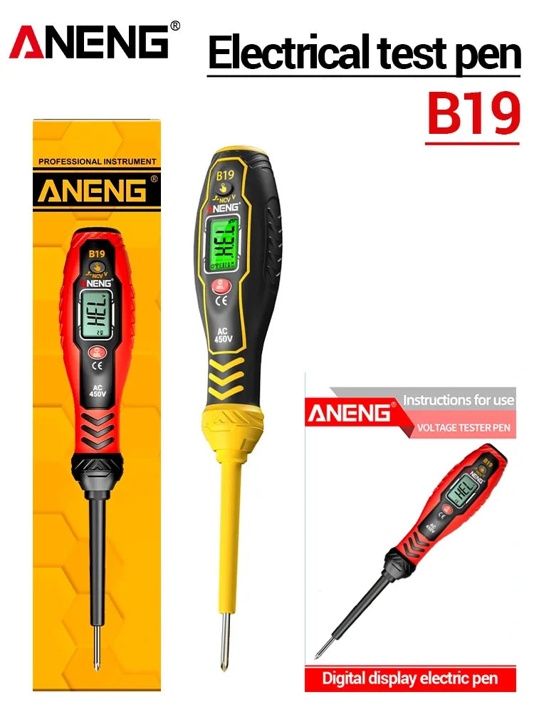 Non Contact Electrical Test Pen 1000V NCV Induction Screwdriver Zpaxo B19 Yellow Cross