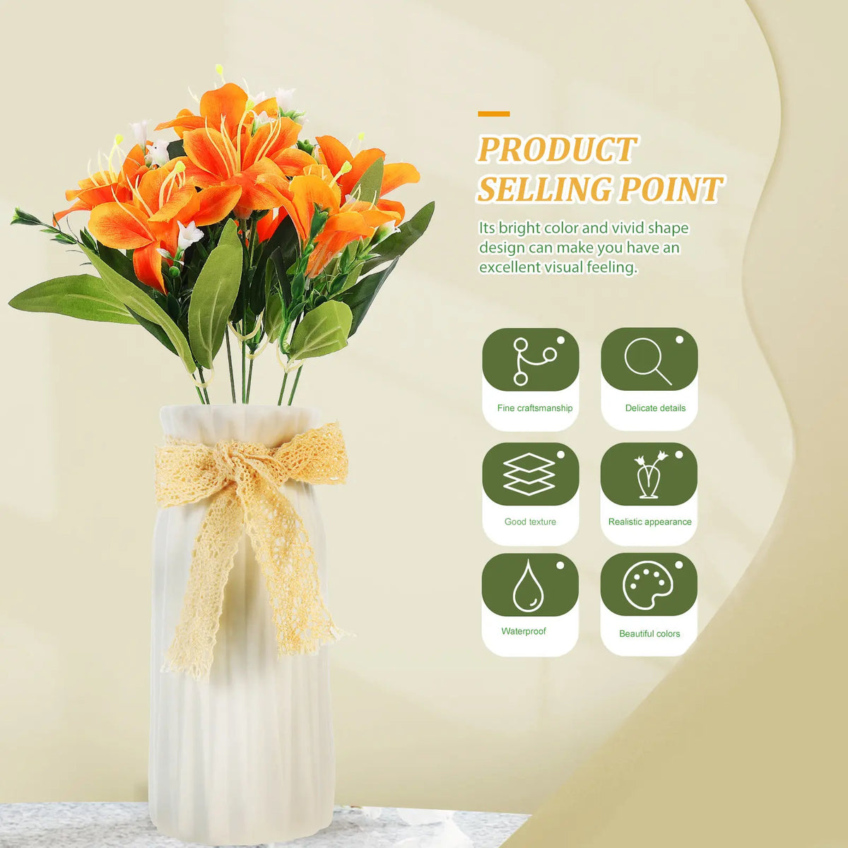 Tall Artificial Indoor Decoration Flower Fake Arrangements Floral Zpaxo