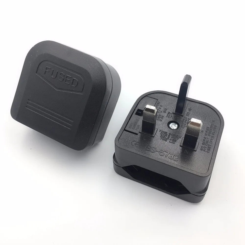 2 Pin EU To 3 Pin UK Plug Adapter With 3A/5A/13A Fuse UK British Electrical Travel Adapter Converter Socket AC Power Cord Outlet Zpaxo
