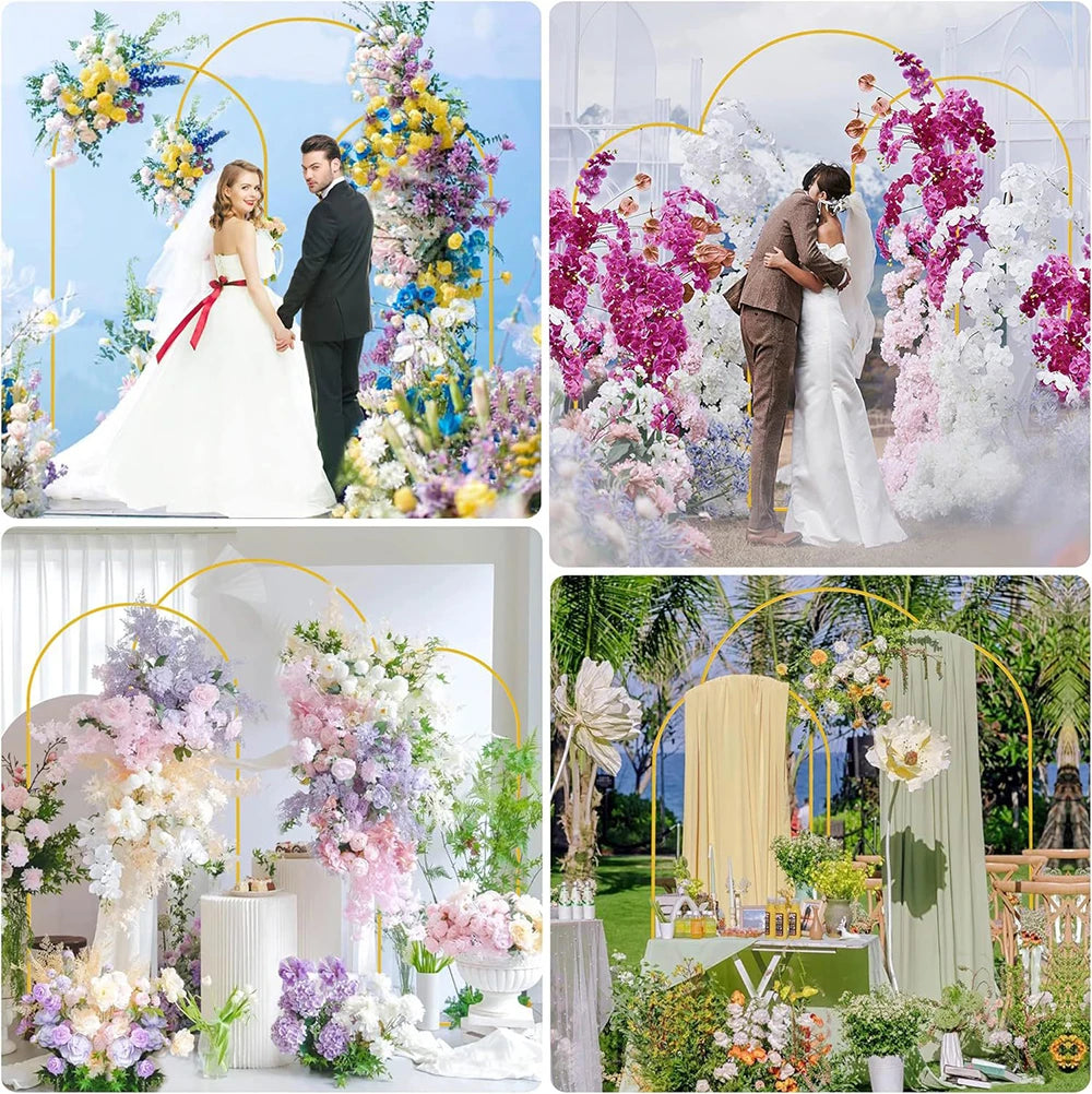 Gold Wedding Arch Stand Balloon Frame Backdrop Bracket Birthday Zpaxo