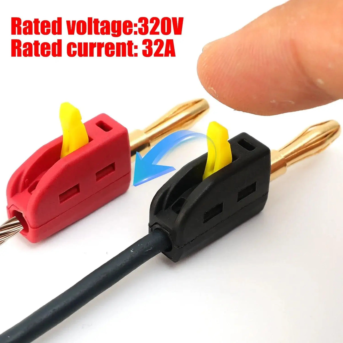 6Pcs 4mm Banana Plug High Current Self-Locking Quick Connect Gold-plated Banana Connector For 32A Electrical Test Power Testing Zpaxo