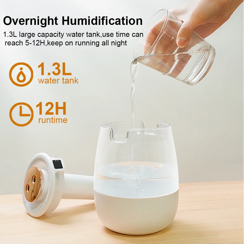 Air Humidifier Aroma Double Spray Port Essential Oil Diffuser USB Zpaxo