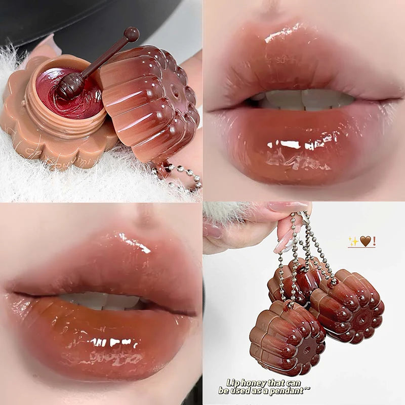 Jelly Solid Water Mirror Lip Gloss Shine Plumping Balm Light Red Zpaxo