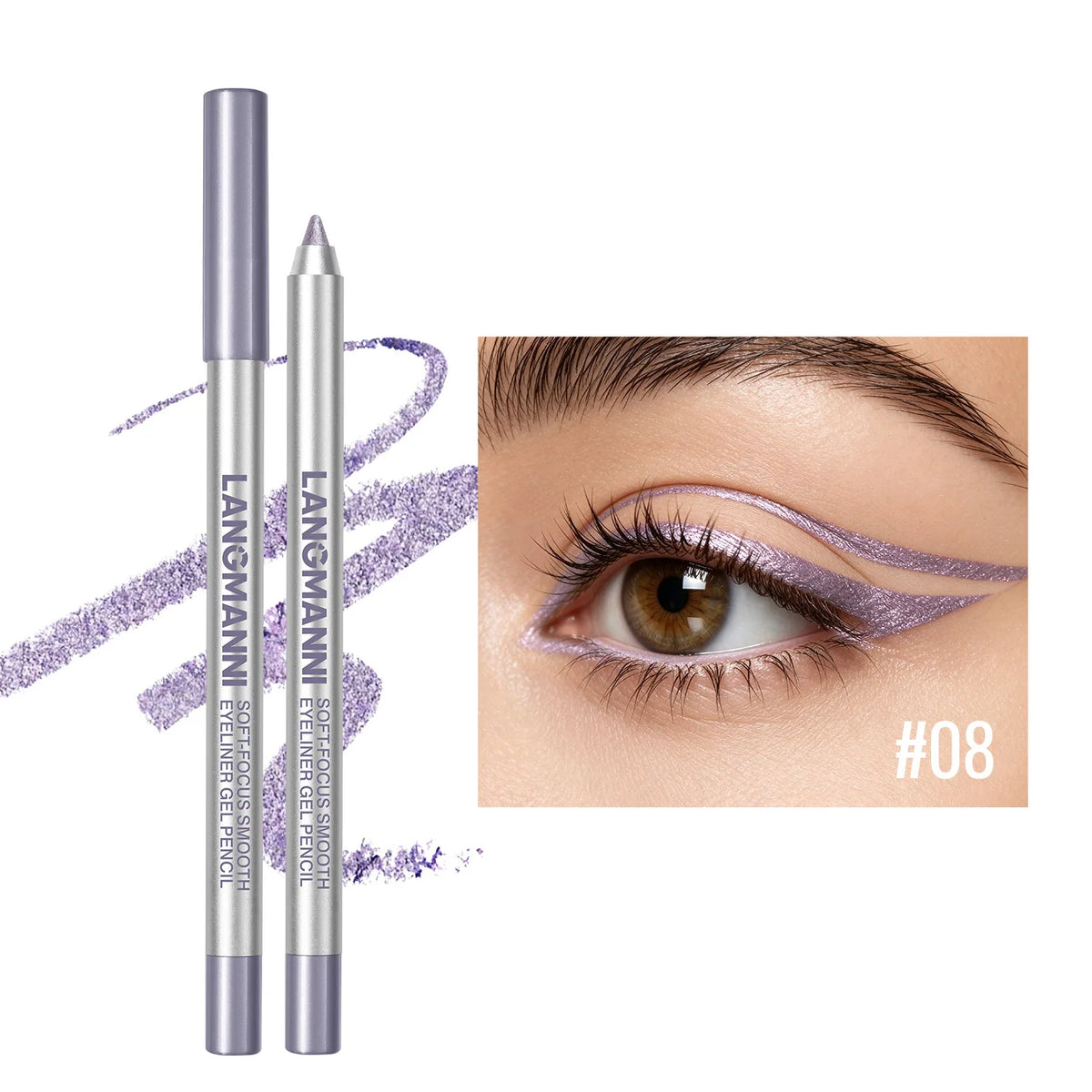 12 Colors Pearlescent Eyeliner Pencil Colorful Waterproof Long-lasting Smooth Easy Wear Eyeshadow Eyeliner Pen Eye Makeup Tools Zpaxo 08