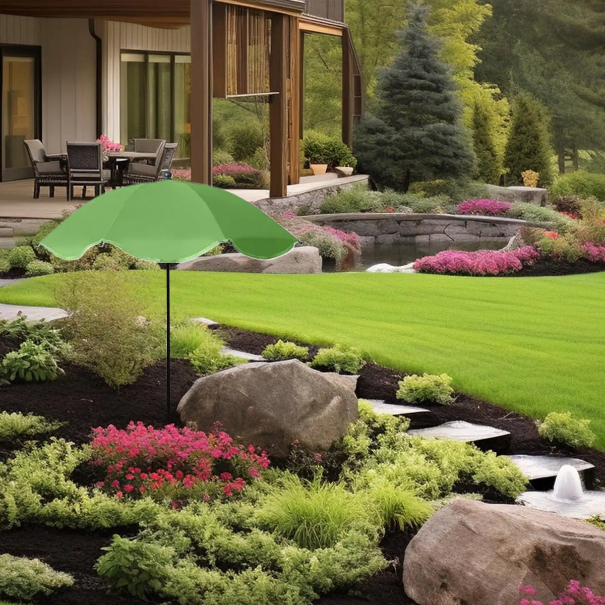 Shade Plants Double-layer Large Rainproof Stake Plant Umbrella Yard Zpaxo