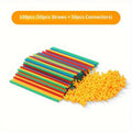Building Toys Made Straw Interlocking Plastic Engineering Blocks Zpaxo 100pcs