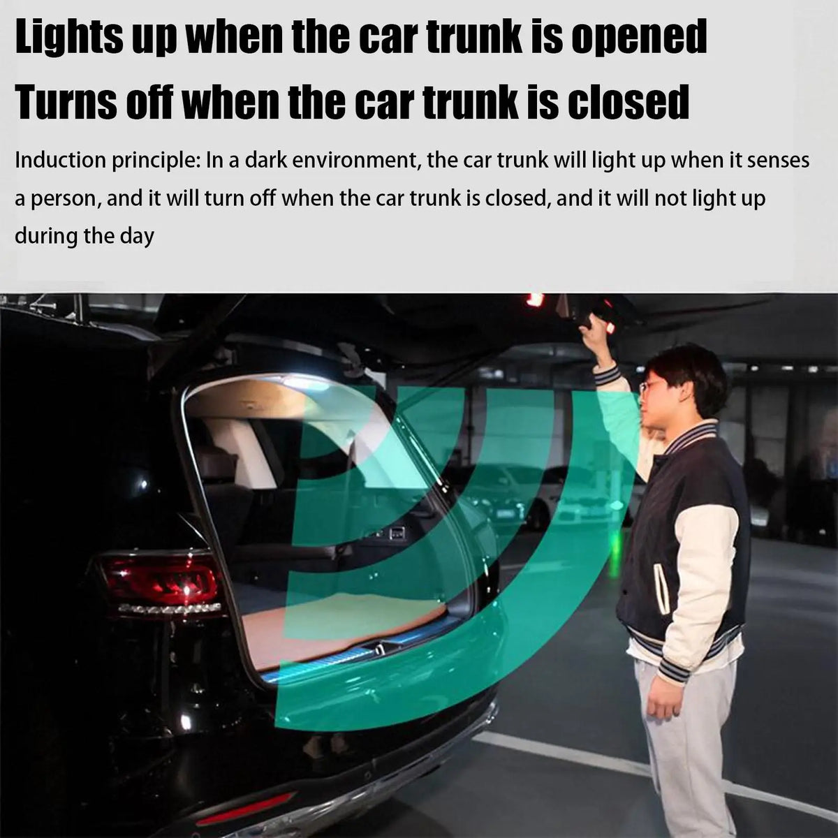 Car Trunk Sensor Light USB Rechargeable LED Magnetic Lamp Auto Zpaxo