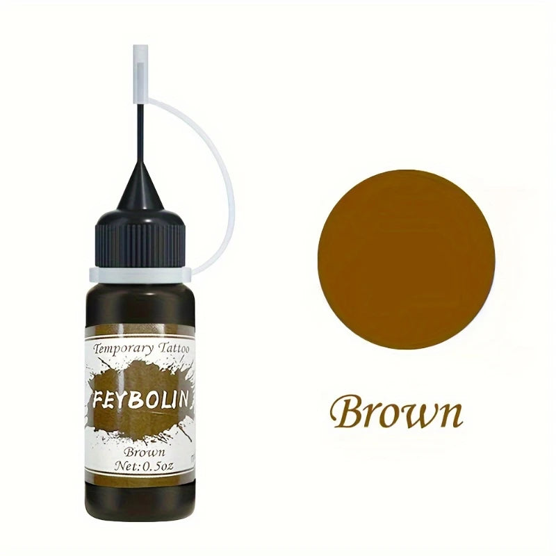 Colorful Tattoo Juice Paste,Easy-to-Use Henna Tattoo For Body Paint DIY Tattoos Temp, DIY Fake Tattoo Semi Permanent For Women Zpaxo 06 brown