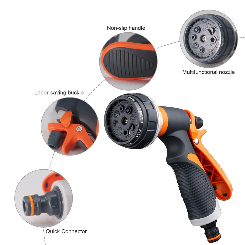 Multifunctional Garden Hose Spray Nozzle 8 Patterns Watering Sprayer Zpaxo