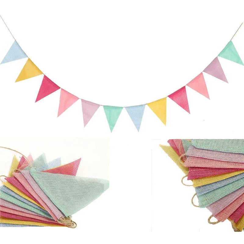 Colourful Triangular Flags 8m Birthday Party Christmas Wedding Zpaxo
