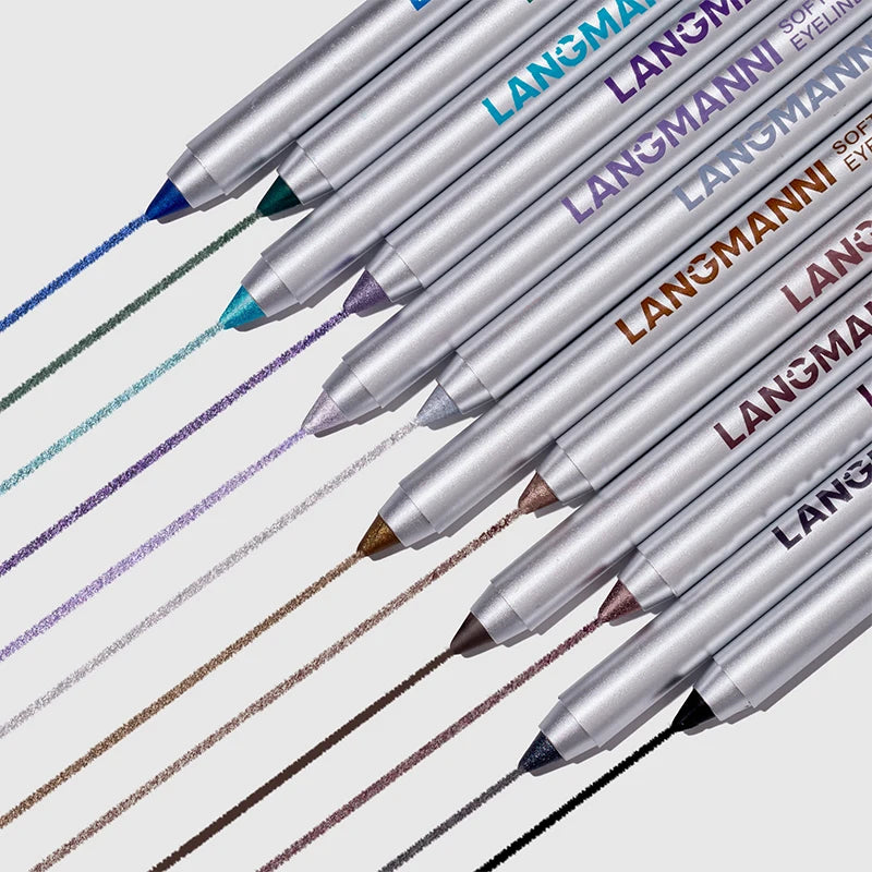 12 Colors Pearlescent Eyeliner Pencil Colorful Waterproof Long-lasting Smooth Easy Wear Eyeshadow Eyeliner Pen Eye Makeup Tools Zpaxo