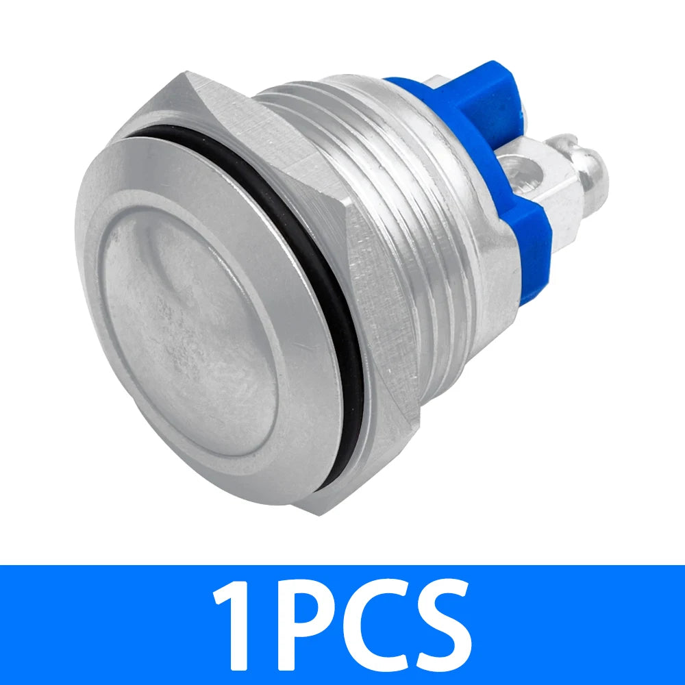16mm metal push button waterproof nickel plated brass button switch press button reset 1NO high round momentary 16GT.F.L Zpaxo 1PCS